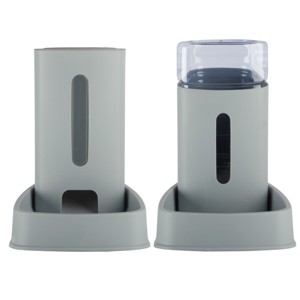 PETMAKER 2PK 3.8L/1G Automatic Pet Feeders, Gray - 1 of 4