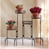 24.75" Indoor/Outdoor Metal Four-Tier Plant Stand Screen Black - Zings & Thingz: Vintage Style, Freestanding Rack - 2 of 4