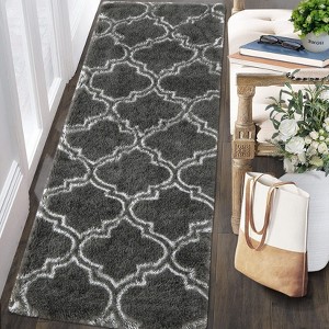 Modern Shag Rug Non Slip Fluffy Shaggy Runner Rug Ultra-Soft Living Room Rug Indoor Plush Floor Carpet High Pile Non Shedding Furry Rug for Kitchen - 1 of 4