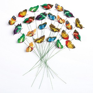 Collections Etc Butterfly Garden Stakes - Set of 24 - 1 of 2