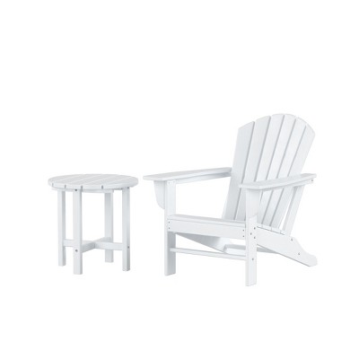 WestinTrends Dylan HDPE Outdoor Patio Adirondack Chair with Side Table (2-Piece Set)