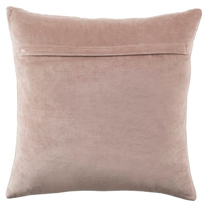 Rose Velvet Embroidered Square Throw Pillow 18" x 18"