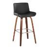 LumiSource Set of 2 Santi Barstools Walnut Wood/Chrome Metal - 2 of 4