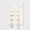 Hoop and Stud Earring Set 8pc - A New Day™ Gold: Post Closure, Recycled Zinc, Drop, Linear, Stud Styles - 2 of 3