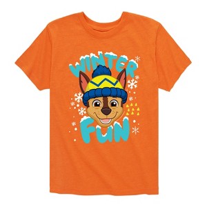 Boys' - Paw Patrol - Chase Winter Fun Short Sleeve Graphic T-Shirt - 1 of 4