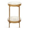 Kate and Laurel Nira Round Metal Side Table, 15x15x24, White and Gold - 3 of 4
