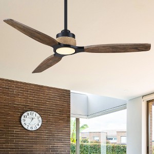Parrot Uncle 56" Brass Vintage LED Ceiling Fan with Remote and Light - 1 of 4