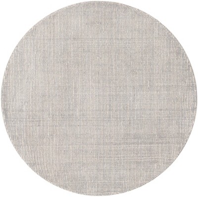 Gray Manor Hand-Knotted Wool Round Area Rug