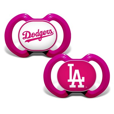 Image of BabyFanatic Officially Licensed Unisex Pacifier 2-Pack - Pink MLB Los Angeles Dodgers