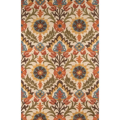 5'X8' Floral Area Rug Red - Momeni