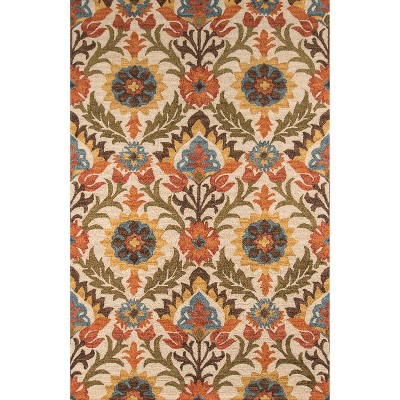 5'X8' Floral Area Rug Red - Momeni