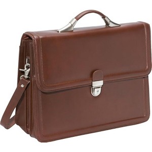 Amerileather Brown Savvy Leather Executive Briefcase – Sleek Professional Design with Full Leather Construction and Functional Interior - 1 of 4