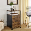 File Cabinet Mobile Filing Cabinet with Wheels 2 Drawers Open Shelf - 2 of 4