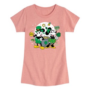Girls' - Disney - Mickey And Minnie Pot Of Gold Fitted Short Sleeve Graphic T-Shirt - 1 of 4