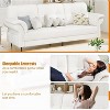 Couches for Living Room, 84 Inch Minimalist Comfy Teddy Velvet Sofa with 2 Removable Pillows, Curved Armrests, Side Pockets Included - 3 of 4