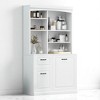 Tall Bathroom Storage Cabinet, 2 Drawers, Adjustable Shelves, and Open Cubbies, MDF Linen Tower for Laundry Room or Closet - 2 of 4