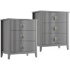 2Pcs Wood Nightstand Fluted Dresser for Bedroom,27.5" Wide 3-Drawer Bedside Tables,Modern Chest of Drawers,Storage End Table Living Room, Hallway - 2 of 4
