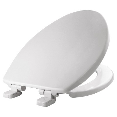 white plastic toilet seat