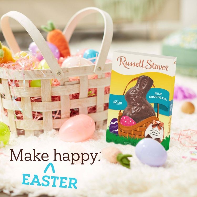 RUSSELL STOVER Easter Bunny Solid Milk Chocolate Candy Rabbit - 1.5oz ...
