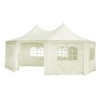 vidaXL Octagonal Party Tent - Durable and Water-Repellent Barbecue Shelter, Outdoor Canopy with Detachable Side Panels in Cream - 2 of 4