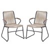 Set of 2 Outdoor Patio Accent Chairs with Rope-Woven Seat and Backrest, Modern Garden Armchairs for Balcony or Backyard – The Pop Home - 2 of 4
