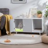 Costway Cat Litter Box Enclosure Cat Washroom Hidden Litter Box Enclosure Grey - 2 of 4