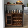 Bar cabinets, wine cabinets, sideboards, adjustable shelves, baffle design, suitable for small bar cabinets in kitchens and restaurants - 2 of 4