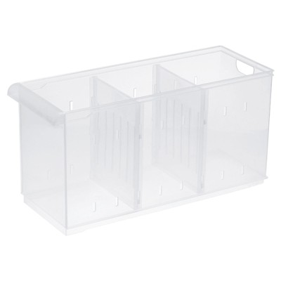 Unique Bargains Clear Stackable Organizer PET Material Storage Organizer Bin 1 Pc