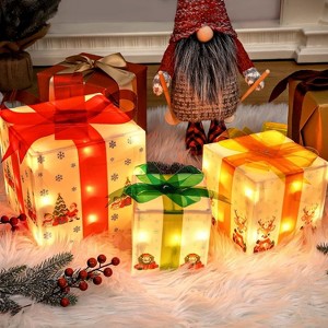 Christmas Decorative Light Set (3 Matte Gift Boxes + 50 LED String Lights), Cartoon Printed, Waterproof Design, Holiday Ambience Decoration - 1 of 4
