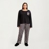 Anna-Kaci Lounge Women's 2-Piece Set Long Sleeve Henley Top and Plaid Pajama Pants with Soft Stretch Fabric, Chest Pocket Detail - 3 of 4