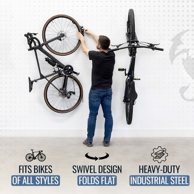 Brown and White Swivel Mount Bike Storage Rack