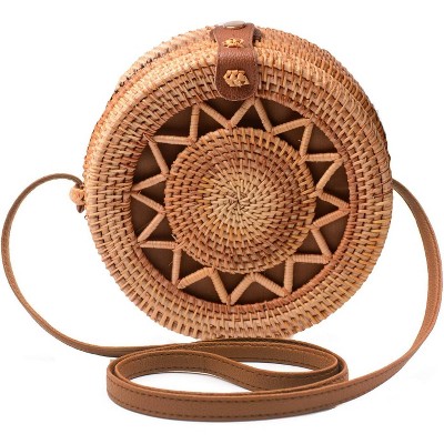 Paaaawaters Summer Straw Beach Bag - Woven Wicker Basket Vacation Purse - Gifts for Women