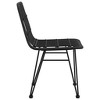 Garden Chair Set of 2 Black Steel polyethylene with a rattan look  vidaXL - 4 of 4