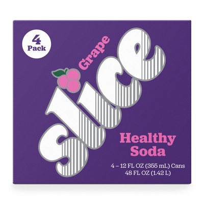 Slice Grape Healthy Soda - 48 fl oz/4pk