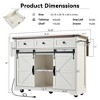 NicBex Mobile Kitchen Island Cart Kitchen Carts on Wheels with Storage, 3 Drawers, 2 Sliding Cabinet Doors and Spice Rack for Kitchen - 2 of 4