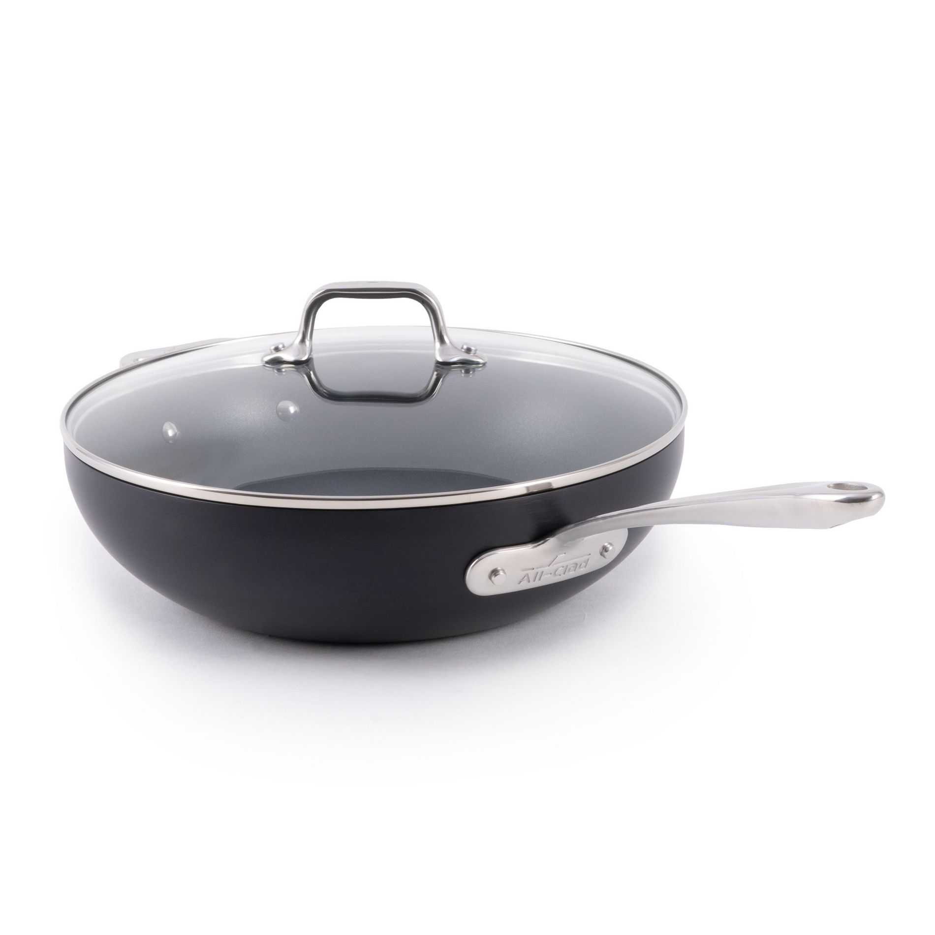 All-Clad 12" Nonstick Pan with Lid, HA1 Expert Cookware, Black