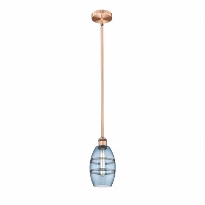 Vaz - 1 Light Stem Hung Mini Pendant In Industrial Style-7.63 Inches Tall and 5.88 Inches Wide