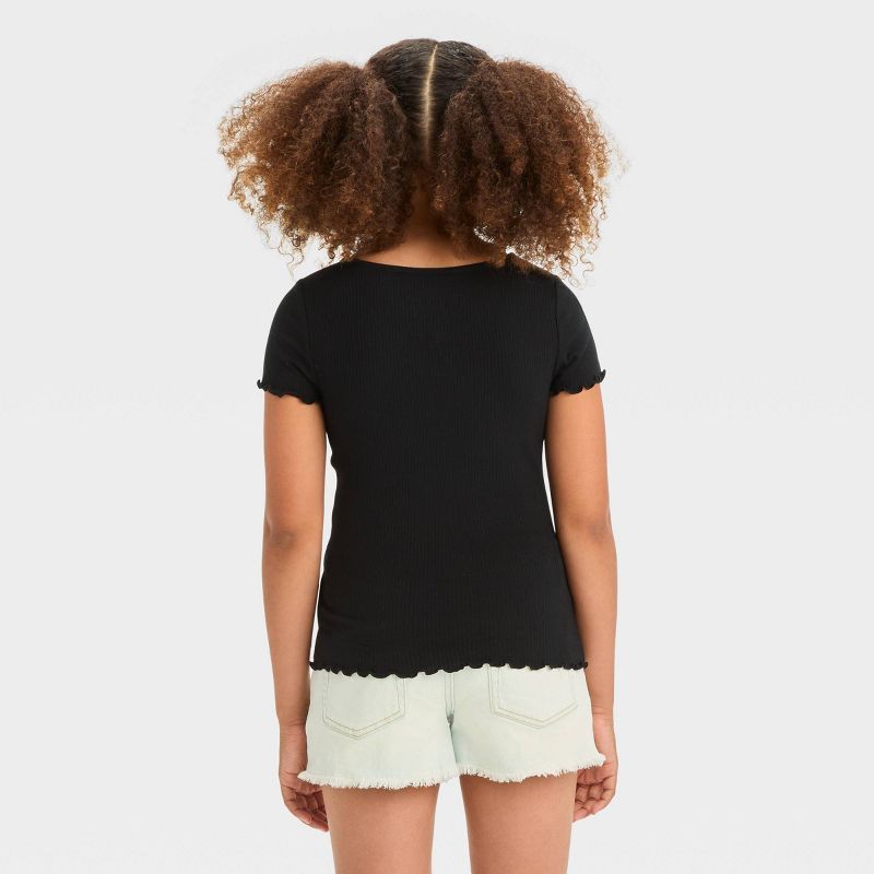Girls' Short Sleeve Ruched Front Top - art class™, 2 of 4