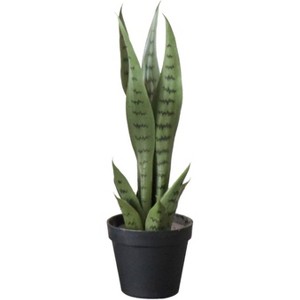 Acekool Artificial Snake Plant with Pot, Realistic Faux Sansevieria, Lush Indoor Outdoor Greenery for Home, Office, Patio, or Garden Decor - 1 of 4