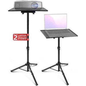Pyle Adjustable Universal Laptop Stand 2-Pack - PLPTS4X2.5 - Black - Tripod Base for DJ & Studio Gear - 1 of 4