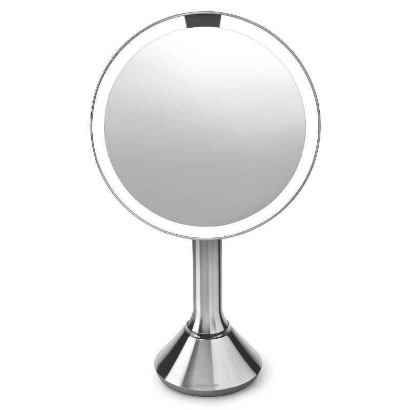 simplehuman 8" LED Light Sensor Makeup Mirror 5x Magnification Stainless Steel, 1 of 11