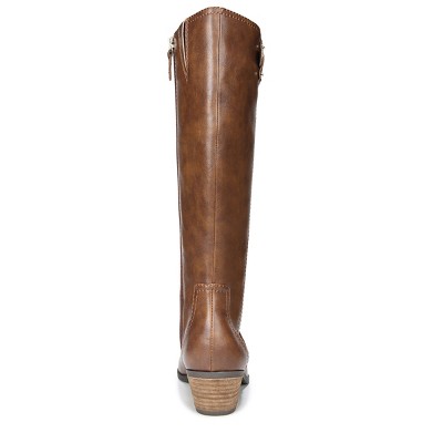 Whiskey Faux Leather Knee-High Zip-Up Boots