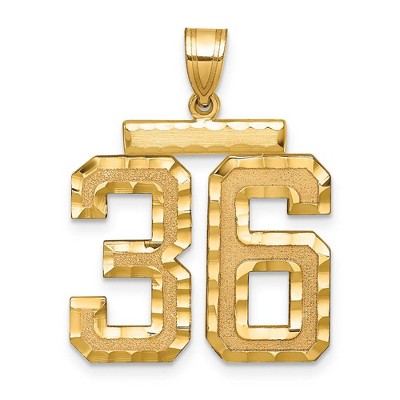 Black Bow Jewelry 14k Yellow Gold, Varsity Collection, Large D/C Pendant Number 36