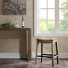 OUTSUPPLY Contemporary Saddle Counter Stool, Backless Design Stool for Kitchen Islands & Bars, Easy Assembly - 2 of 4