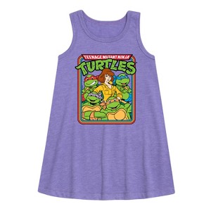 Girls' - Teenage Mutant Ninja Turtles - Retro Group April Graphic Sleeveless Aline Dress - 1 of 3