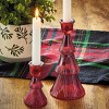 tag Red Glass Ribbed Taper Candle Holder - Christmas Decor, 2.5" x 2.5" x 4" - Perfect for Taper Candles - 2 of 2