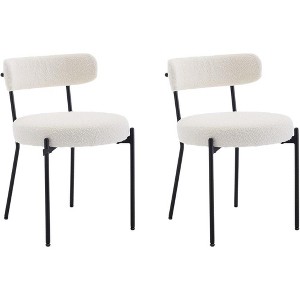 Dining chair, Set of 2 Chairs with Adjustable Legs, Round Upholstered Chairs, for Living Room, Dining Room, Office - 1 of 4