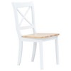 vidaXL Dining Chairs 4 pcs White and Light Wood Solid Rubber Wood - 2 of 4