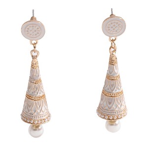 SOHI Women's Beige Cone Drop Earrings - 1 of 3
