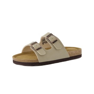 CUSHIONAIRE Lane Boys and Girls Sandals, Comfortable Cork Footbed Slide with Adjustable Straps and Supportive Kids Sandals Design - 1 of 4